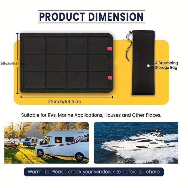 RV Magnetic Foldable Blackout Window Cover, 2pcs - Image 3