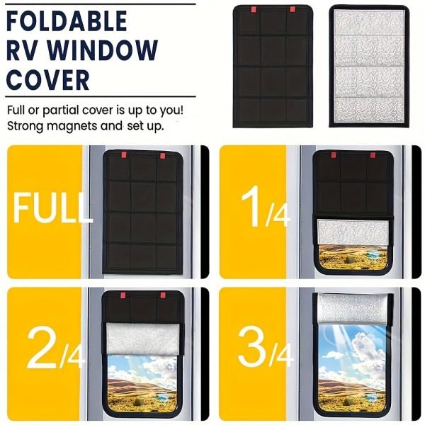 RV Magnetic Foldable Blackout Window Cover, 2pcs - Image 5
