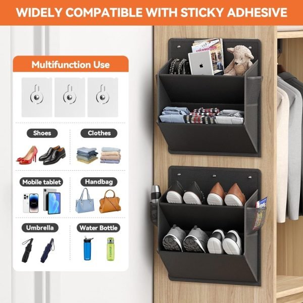 2 Pack RV Shoe Storage with Sticky Adhesive Tape - Image 5
