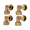 Solid Brass 90° Hose Elbow For RVs, 4Pcs