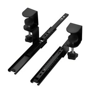 Under Desk Pull Out Slide Track with C-clamp, 1 Pair