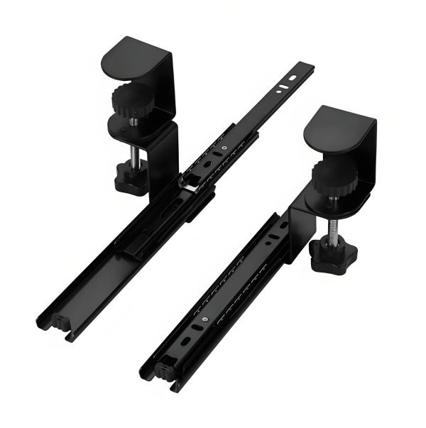 Under Desk Pull Out Slide Track with C-clamp, 1 Pair