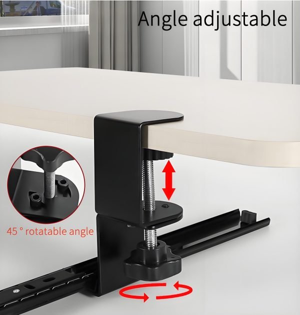 Under Desk Pull Out Slide Track with C-clamp, 1 Pair - Image 6