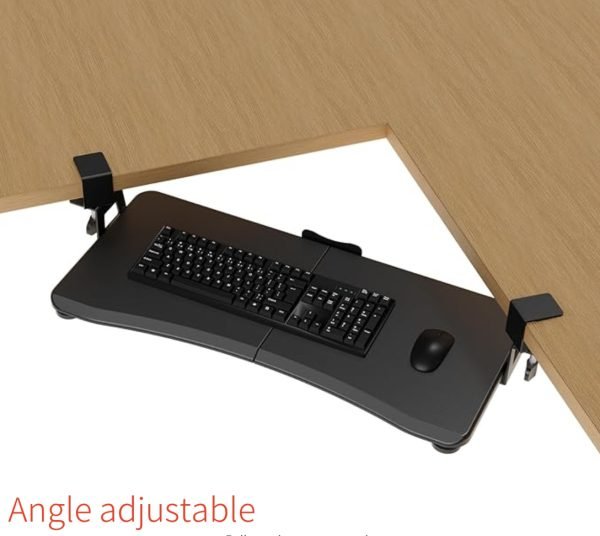 Under Desk Pull Out Slide Track with C-clamp, 1 Pair - Image 8