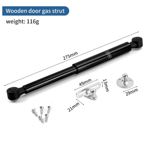 Black Gas Spring for Cabinet Door/Lid 100N, 1 Pair - Image 2