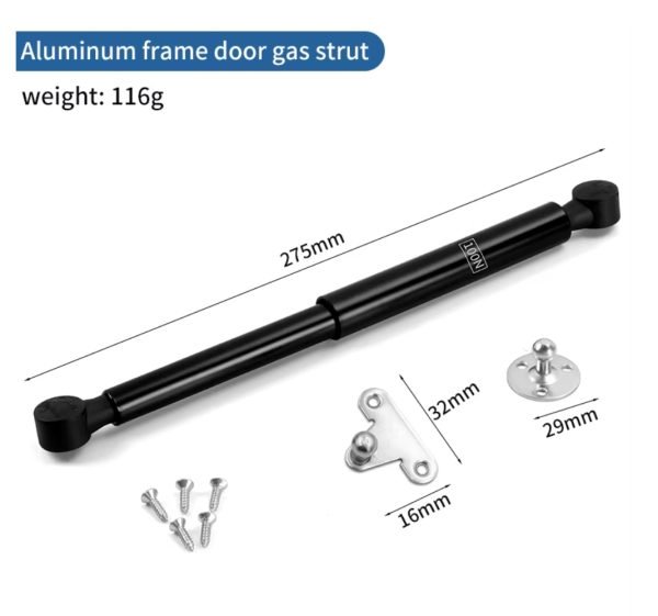 Black Gas Spring for Cabinet Door/Lid 100N, 1 Pair - Image 3