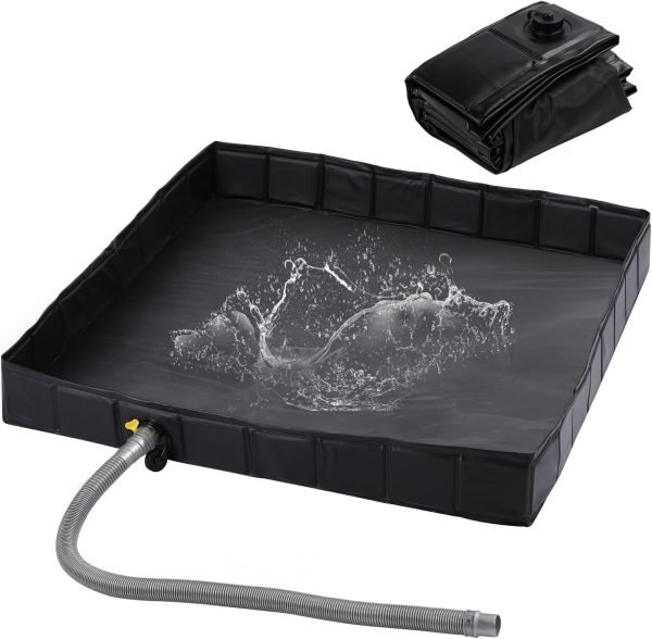 Camping Foldable Shower Base with Drain Hose