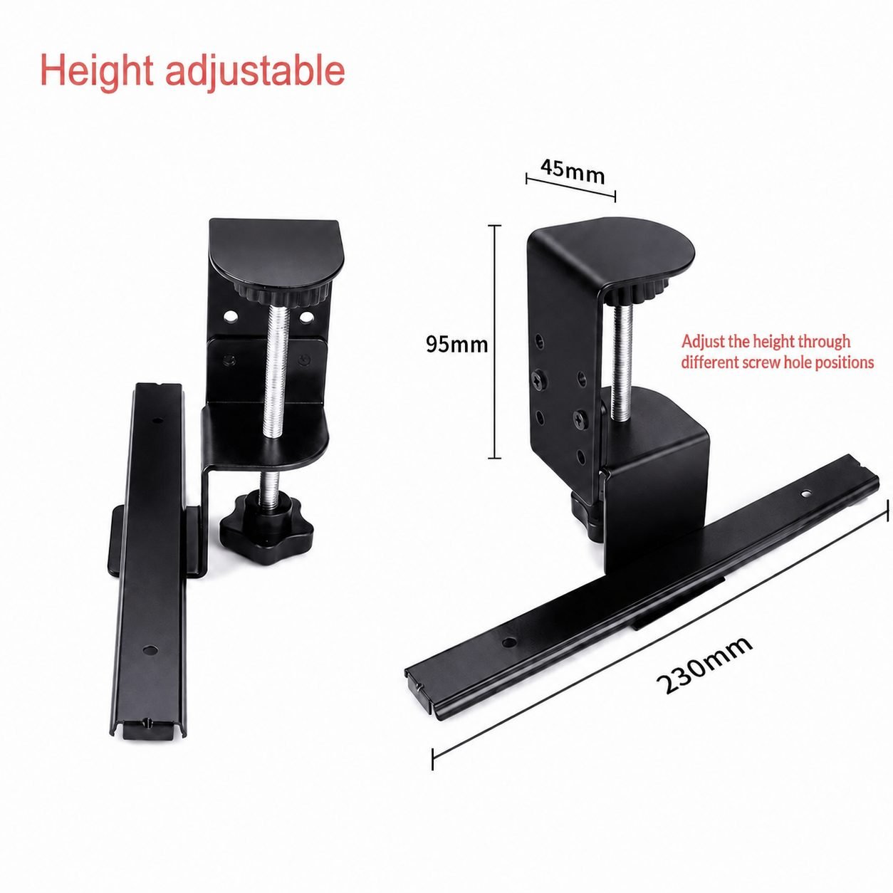 Under Desk Pull Out Slide Track with C-clamp, 1 Pair Under Desk Pull Out Slide Track with C-clamp, 1 Pair