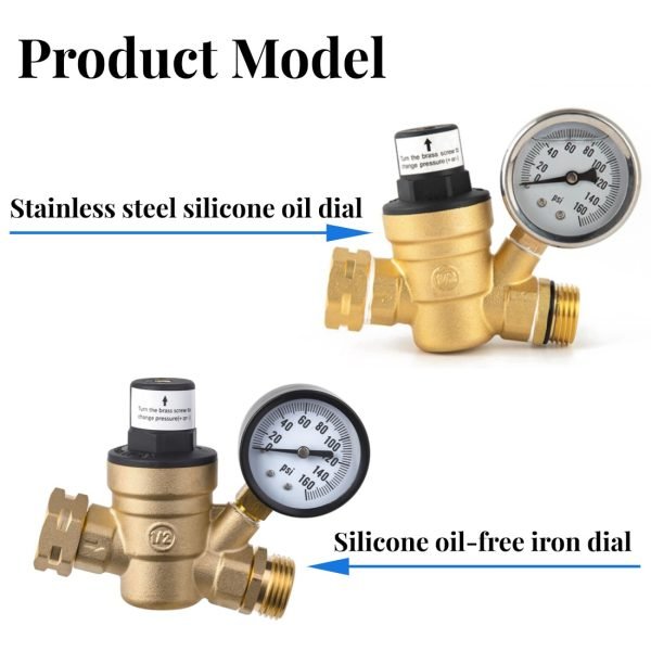RV Water Pressure Regulator, with Pressure Gauge and Adjustable Knob - Image 6