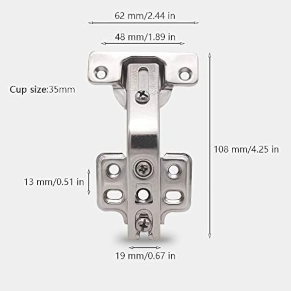 4 Pack 135 Degree Hinges, 3 Way Adjustability - Image 9