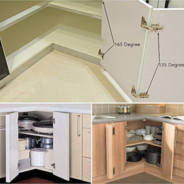 4 Pack 135 Degree Hinges, 3 Way Adjustability - Image 7