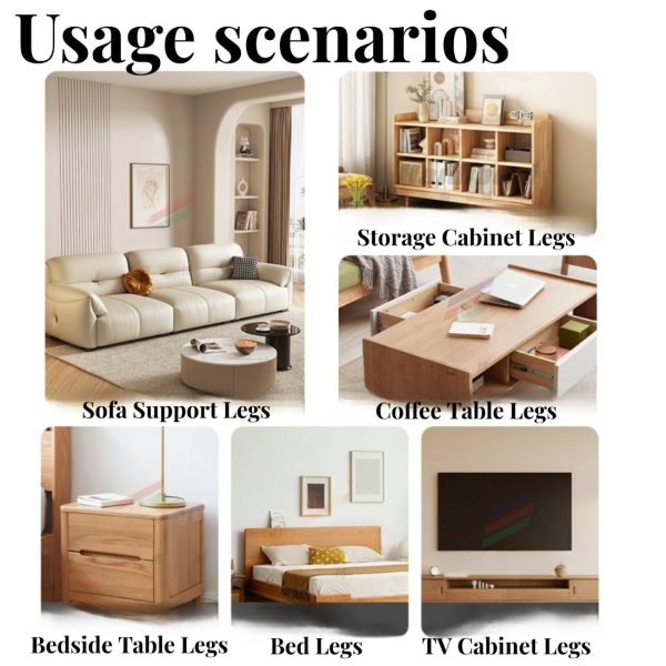 4 Pcs Adjustable Furniture Legs, Heavy-Duty Cabinet Support Feet - Image 9