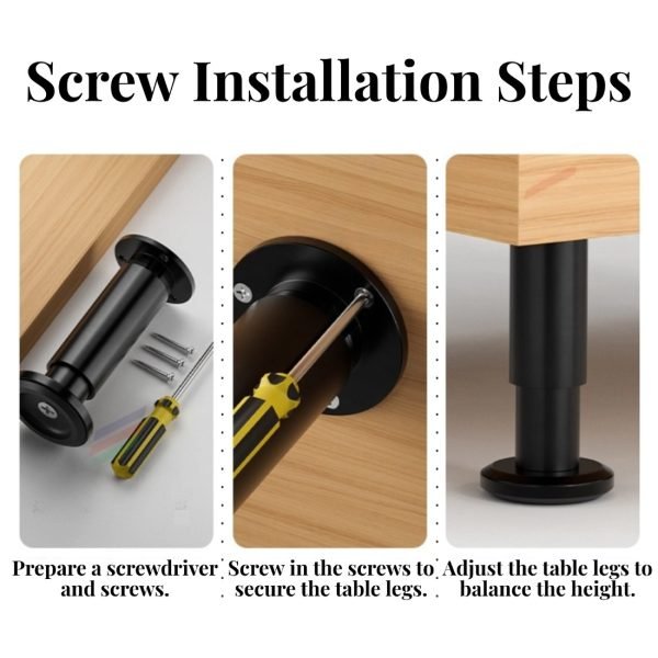 4 Pcs Adjustable Furniture Legs, Heavy-Duty Cabinet Support Feet - Image 4