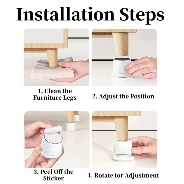 4 Pcs Headboard Stoppers, Furniture Risers - Image 3