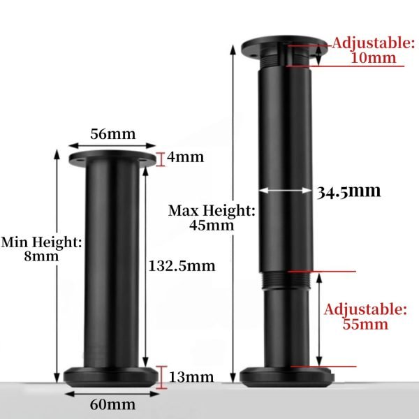 4 Pcs Adjustable Furniture Legs, Heavy-Duty Cabinet Support Feet - Image 2
