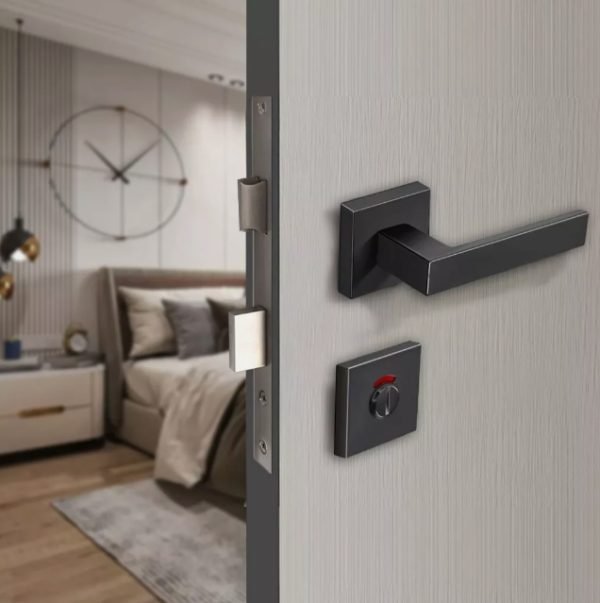 Indoor square door lock with red and green indicator lock - Image 2
