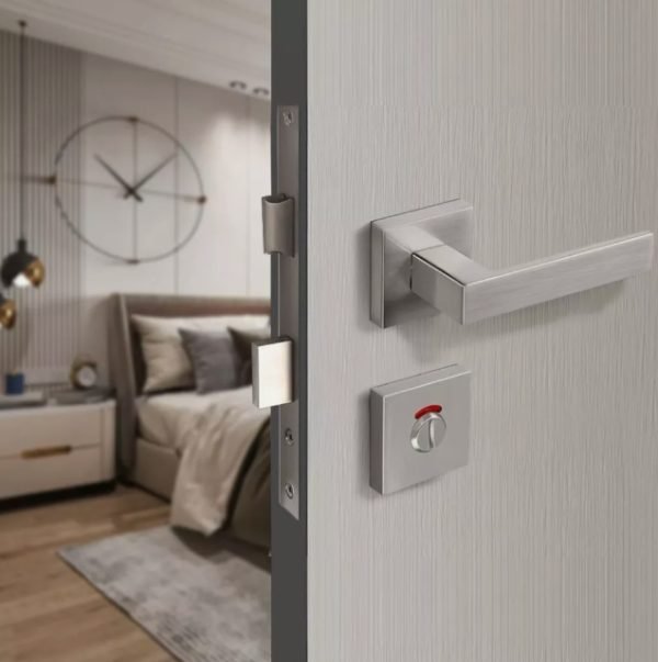 Indoor square door lock with red and green indicator lock - Image 3