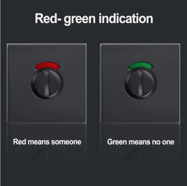 Indoor square door lock with red and green indicator lock - Image 4