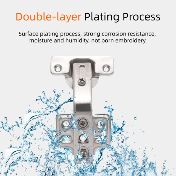 4 Pack 135 Degree Hinges, 3 Way Adjustability - Image 2