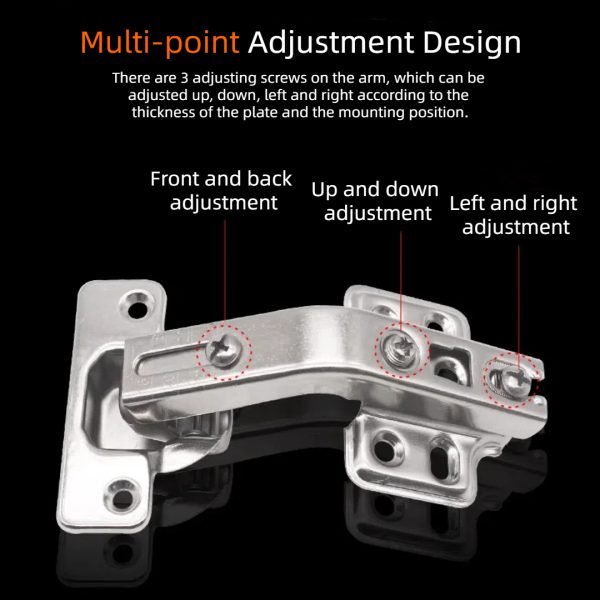 4 Pack 135 Degree Hinges, 3 Way Adjustability - Image 4