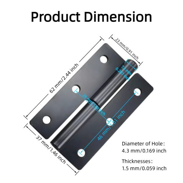 4 Pack Lift Off Hinge Detachable Door Hinge - Image 9