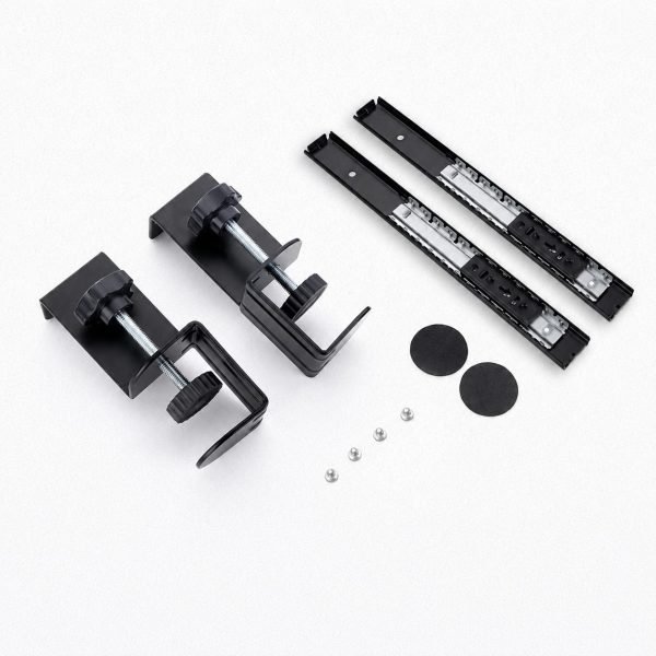 Under Desk Pull Out Slide Track with C-clamp, 1 Pair
