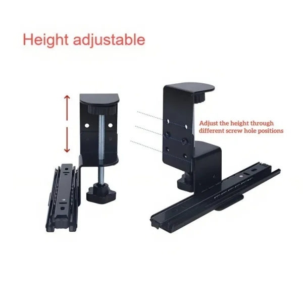 Under Desk Pull Out Slide Track with C-clamp, 1 Pair