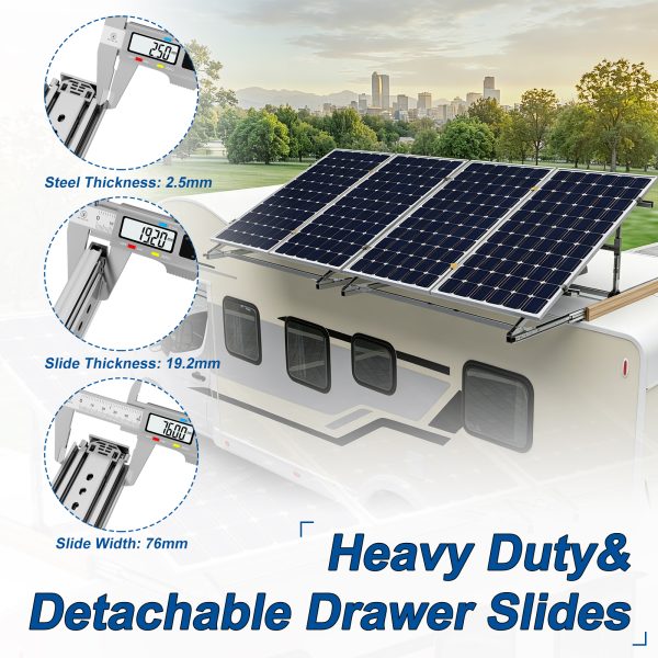 Heavy Duty Drawer Slides with Lock #XD76(Section 3 is detachable) 1 Pair